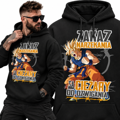 BLUZA Z KAPTUREM NA SIŁOWNIĘ  DBZ ZAKAZ NARZEKANIA